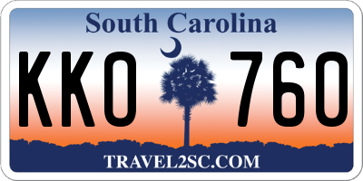 SC license plate KKO760