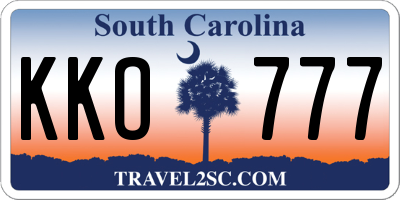 SC license plate KKO777