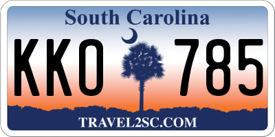 SC license plate KKO785