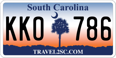 SC license plate KKO786