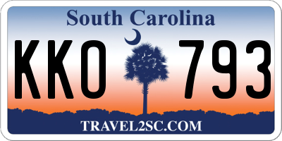 SC license plate KKO793