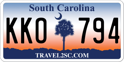 SC license plate KKO794