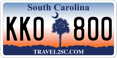 SC license plate KKO800