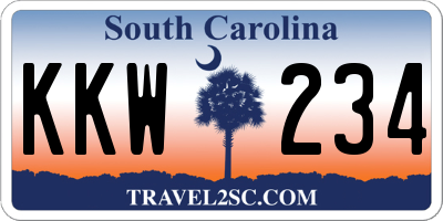 SC license plate KKW234