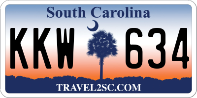 SC license plate KKW634