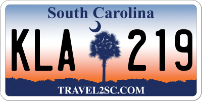 SC license plate KLA219