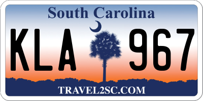 SC license plate KLA967