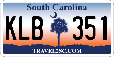 SC license plate KLB351