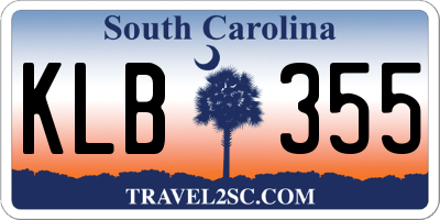 SC license plate KLB355