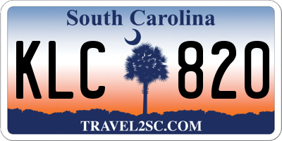 SC license plate KLC820