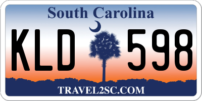 SC license plate KLD598