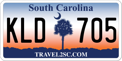 SC license plate KLD705