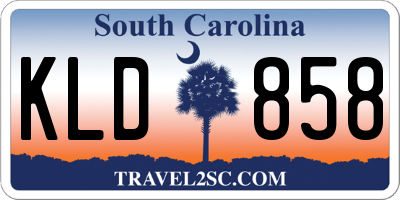 SC license plate KLD858