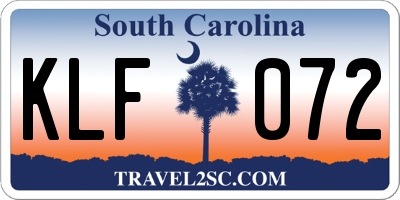 SC license plate KLF072