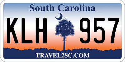 SC license plate KLH957