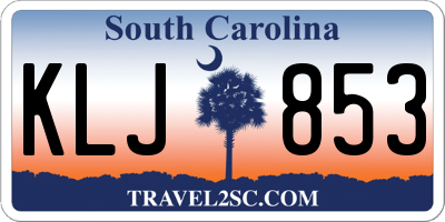 SC license plate KLJ853