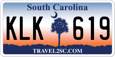 SC license plate KLK619