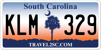 SC license plate KLM329