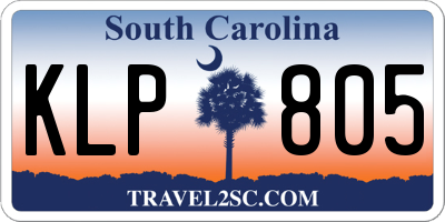 SC license plate KLP805