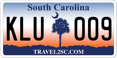 SC license plate KLU009