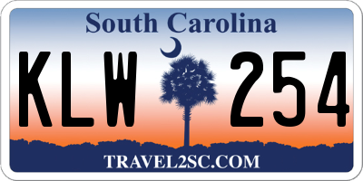 SC license plate KLW254