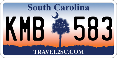 SC license plate KMB583