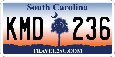 SC license plate KMD236