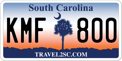 SC license plate KMF800