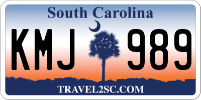 SC license plate KMJ989