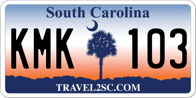 SC license plate KMK103