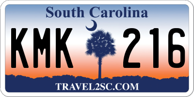 SC license plate KMK216