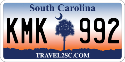 SC license plate KMK992