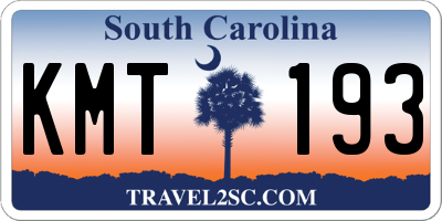 SC license plate KMT193