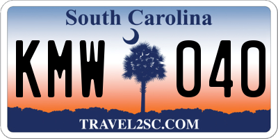 SC license plate KMW040