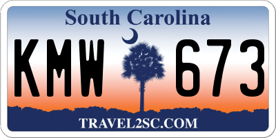 SC license plate KMW673
