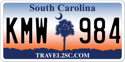 SC license plate KMW984