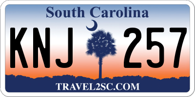 SC license plate KNJ257