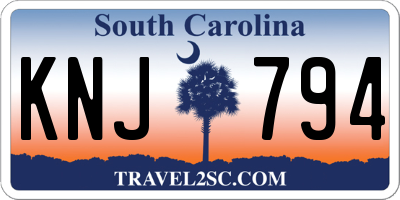 SC license plate KNJ794