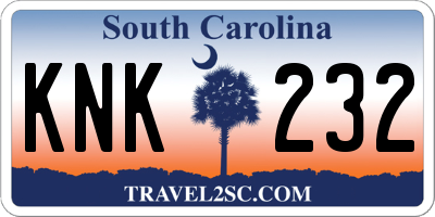 SC license plate KNK232