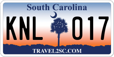 SC license plate KNL017