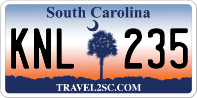 SC license plate KNL235