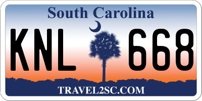 SC license plate KNL668