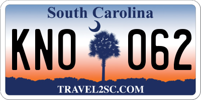 SC license plate KNO062