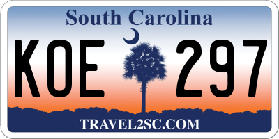 SC license plate KOE297