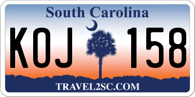 SC license plate KOJ158