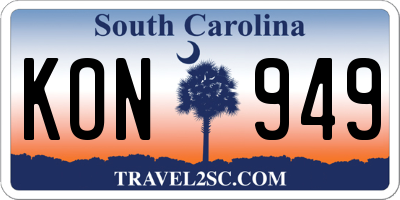 SC license plate KON949