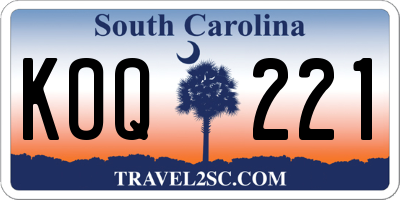 SC license plate KOQ221