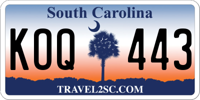 SC license plate KOQ443