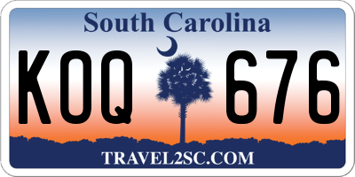 SC license plate KOQ676