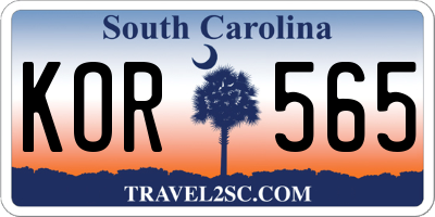 SC license plate KOR565